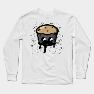 Schnurbartschoko Cupcake Dunkelgrau Long Sleeve T-Shirt